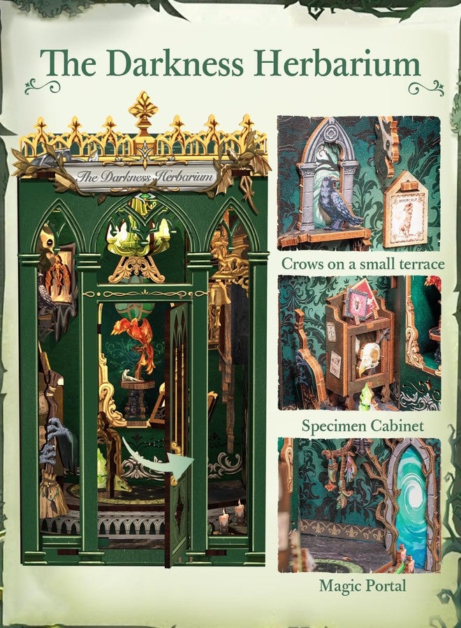 كيوت بي مجموعة ركن الكتب من كيوتبي، مجموعات بناء منازل مصغرة للكبار والمراهقين، ركن كتب مصغر لبيت الدمى، ديكور رفوف كتب سحري، هدايا حرفية يمكنك صنعها بنفسك للعائلة والأصدقاء (مجموعة الأعشاب المظلمة) - Image 4